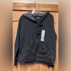 NWT Women’s Eddie Bauer Heather Grey Hoodie Sweatshirt Jacket Full-Zip Large